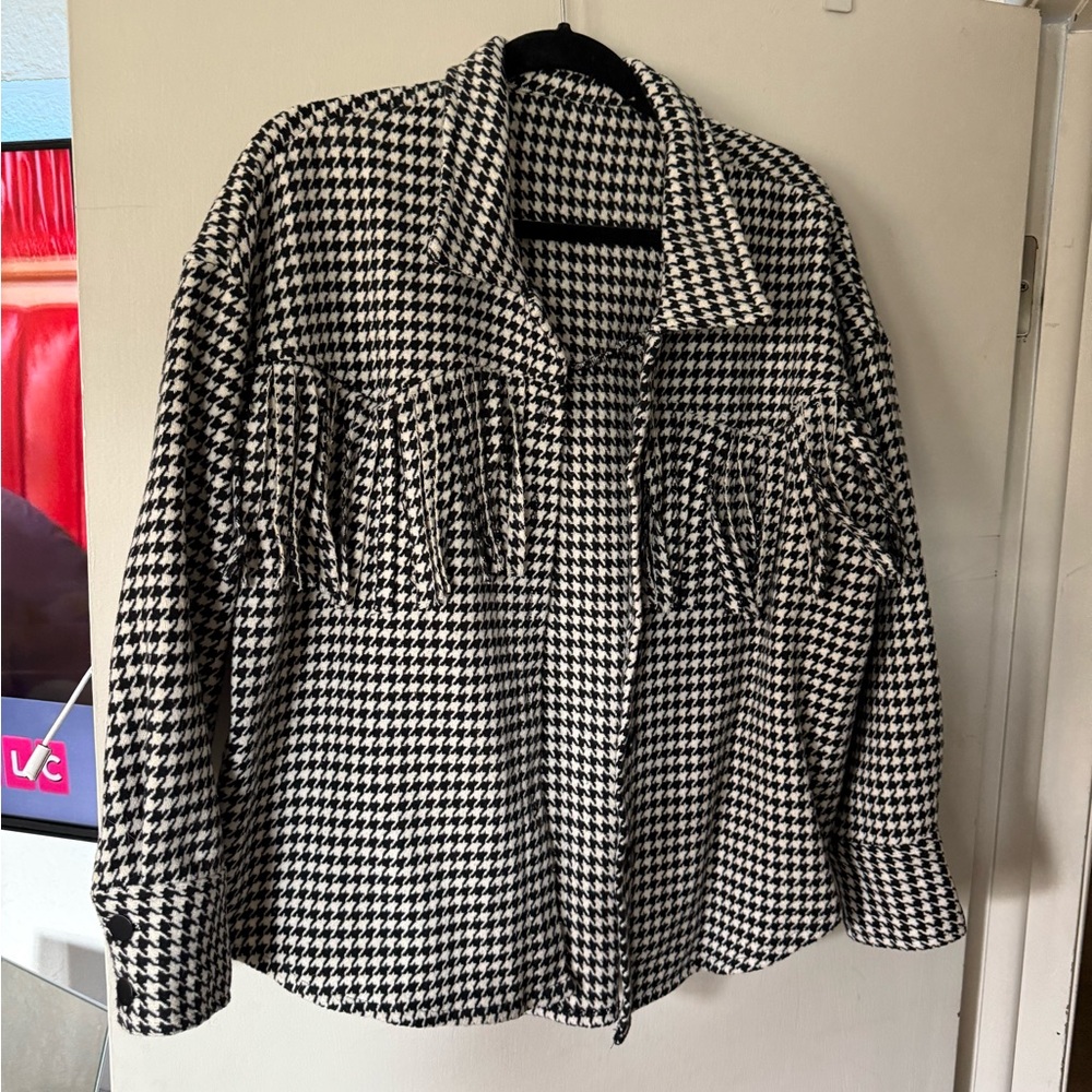 Black and White Houndstooth Jacket